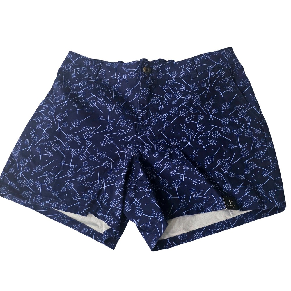 a.n.a A New Approach Womens Navy Blue Dandelion Print Twill Shorts Size 14 C9